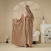 5-Piece Set Farasha Abaya, Premium Farasha Textured Open Abaya (ABA095)